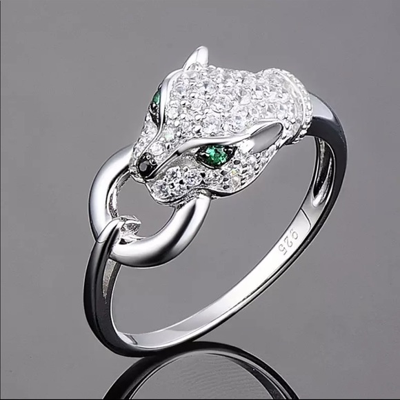 New Unisex 925 Silver Leopard 🐆 Diamond Ring 💍 - Picture 2 of 5